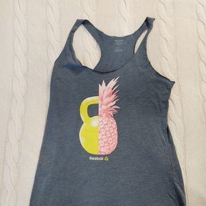 Reebok pineapple and kettlebell tank